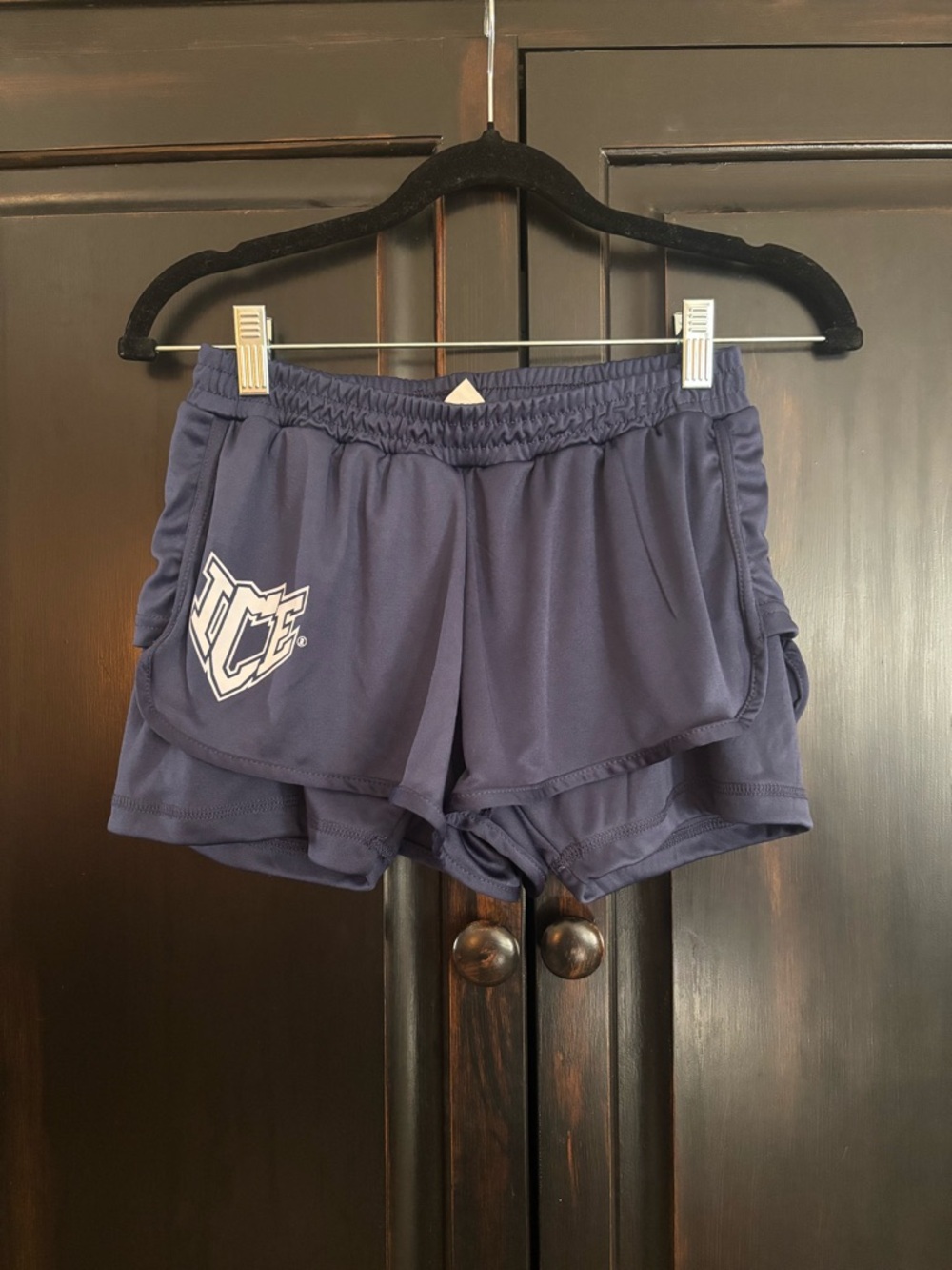 ICE Allstars Women's Double-Layer Athletic Shorts in Navy